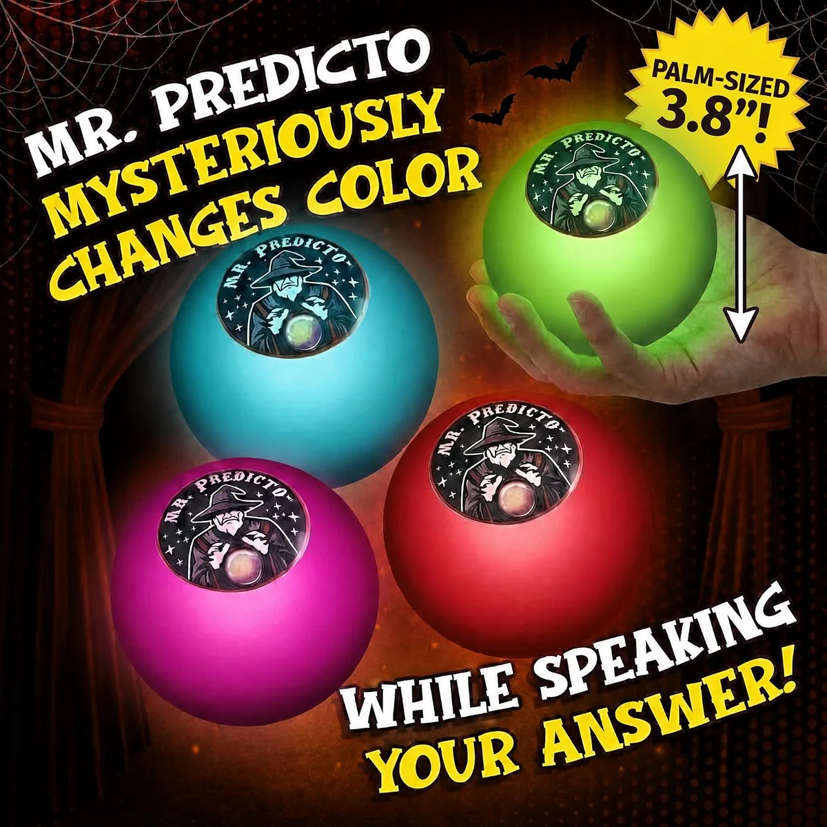 Mr. Predicto lit up in four colors